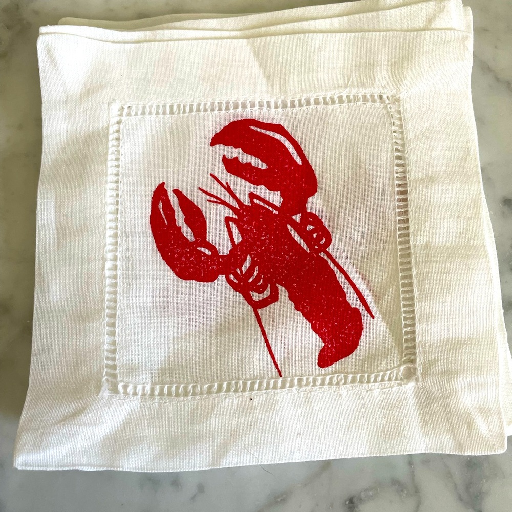 Lobster cocktail napkins, never used. New without tags.  Set of eight